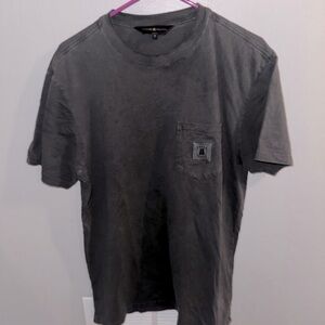 Teddy Fresh Men's Dark Gray Pocket Short Sleeve Tee - Medium